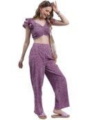 Women Polyester Regular Fit Printed Short Sleeve Co-Ord Set