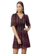 Carlton London Women's Polyester A-Line Mini Casual Dress