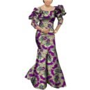 Fashion Robe Africaine Femme Elegant Maxi Long Dresses African Ankara Print Mermaid Dresses Dashiki Evening Gowns