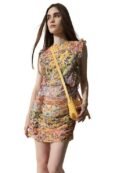 ONLY Abstract Printed Ruffled Ruched Chiffon Sheath Mini Dress