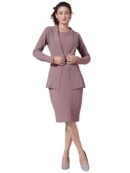 Selvia Western Dress for Women|Solid Lycra Western Dress for Women|Round Neck Shrug with Bodycon Dress for Women|Two Piece Knee-Length Dress for Women